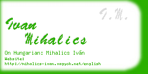 ivan mihalics business card